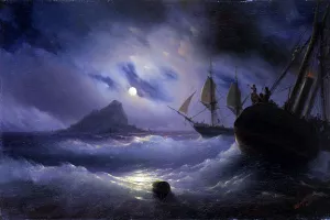 Gibraltar by Night by Ivan Konstantinovich Aivazovsky - Oil Painting Reproduction