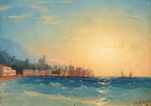 Harbor with Ships by Ivan Konstantinovich Aivazovsky Oil Painting