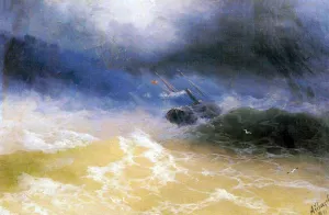 Hurricane on a Sea by Ivan Konstantinovich Aivazovsky - Oil Painting Reproduction