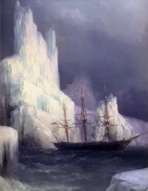 Icebergs in the Atlantic Detail painting by Ivan Konstantinovich Aivazovsky