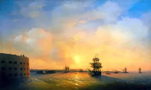 Kronshtadt, Fort The Emperor Alexander by Ivan Konstantinovich Aivazovsky Oil Painting