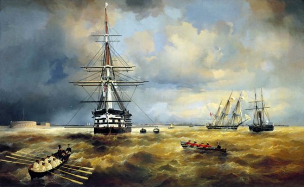 Kronstadt Raid by Ivan Konstantinovich Aivazovsky - Hand-Painted Oil Painting Reproduction