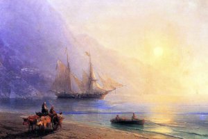 Loading Provisions off the Crimean Coast by Ivan Konstantinovich Aivazovsky Oil Painting