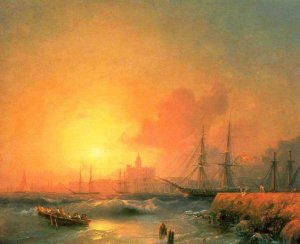 Malaga by Ivan Konstantinovich Aivazovsky Oil Painting