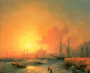 Malaga by Ivan Konstantinovich Aivazovsky Oil Painting