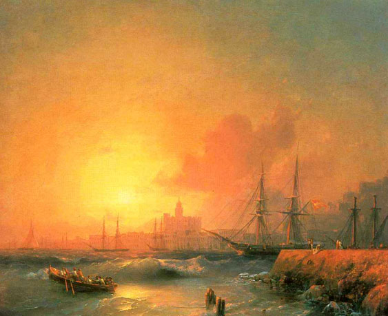 Malaga by Ivan Konstantinovich Aivazovsky - Hand-Painted Oil Painting Reproduction