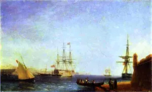 Malta. Valetto Harbour painting by Ivan Konstantinovich Aivazovsky