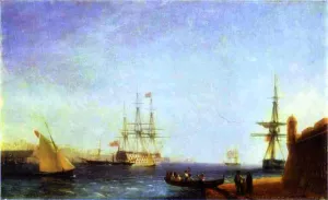 Malta. Valetto Harbour by Ivan Konstantinovich Aivazovsky Oil Painting