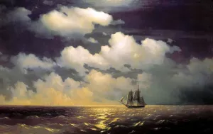 Meeting of the Brig Mercury with the Russian Squadron After the Defeat of Two Turkish Battleships by Ivan Konstantinovich Aivazovsky - Oil Painting Reproduction