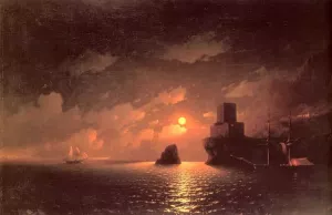 Moonlit Night by Ivan Konstantinovich Aivazovsky - Oil Painting Reproduction