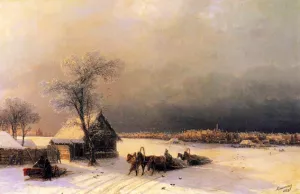 Moscow in Winter from the Sparrow Hills by Ivan Konstantinovich Aivazovsky - Oil Painting Reproduction