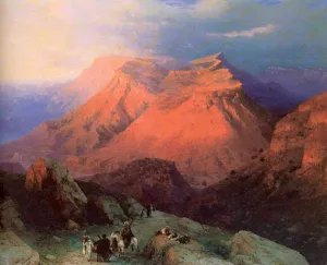 Mountain Village Gunib in Daghestan. View from the East by Ivan Konstantinovich Aivazovsky - Oil Painting Reproduction