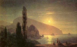 Night at Crimea. View on Aiudag Oil painting by Ivan Konstantinovich Aivazovsky