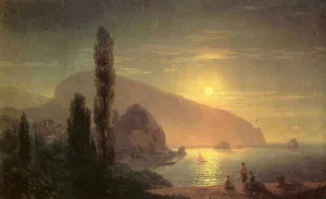 Night at Crimea. View on Aiudag by Ivan Konstantinovich Aivazovsky Oil Painting