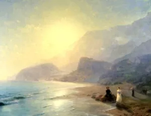 Pushkin and Countess Raevskaya by the Sea Near Gurzuf and Parten by Ivan Konstantinovich Aivazovsky Oil Painting