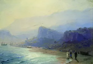 Pushkin and Raevskaya in Gurzuf by Ivan Konstantinovich Aivazovsky Oil Painting