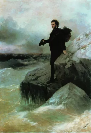 Pushkin Farewell to the Sea by Ivan Konstantinovich Aivazovsky - Oil Painting Reproduction