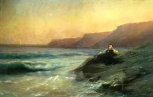 Pushkin On Coast of Black Sea by Ivan Konstantinovich Aivazovsky Oil Painting