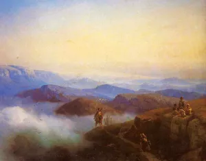 Range of the Caucasus Mountains Oil painting by Ivan Konstantinovich Aivazovsky