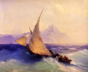 Rescue at Sea Detail by Ivan Konstantinovich Aivazovsky Oil Painting