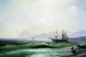 Restless Sea by Ivan Konstantinovich Aivazovsky Oil Painting