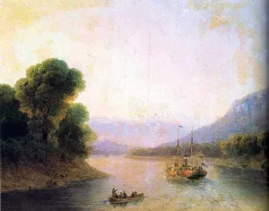 River Rioni, Georgia by Ivan Konstantinovich Aivazovsky Oil Painting