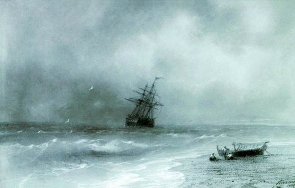 Rough Sea by Ivan Konstantinovich Aivazovsky - Hand-Painted Oil Painting Reproduction