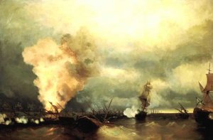 Sea Buttle Near Vyborg by Ivan Konstantinovich Aivazovsky Oil Painting