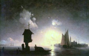 Sea View with Chapel by Ivan Konstantinovich Aivazovsky Oil Painting