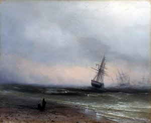 Seascape in Crimea by Ivan Konstantinovich Aivazovsky Oil Painting