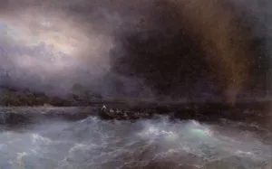 Ship at Sea by Ivan Konstantinovich Aivazovsky Oil Painting