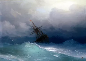 Ship on Stormy Seas painting by Ivan Konstantinovich Aivazovsky