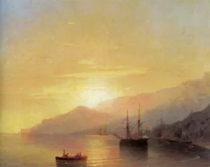 Ships on a Raid by Ivan Konstantinovich Aivazovsky - Oil Painting Reproduction