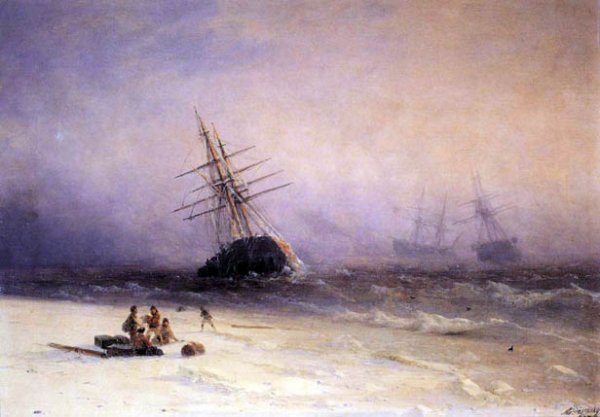 Shipwreck on the Black Sea by Ivan Konstantinovich Aivazovsky - Hand-Painted Oil Painting Reproduction