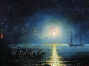 Smugglers by Ivan Konstantinovich Aivazovsky - Oil Painting Reproduction