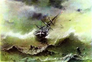 Storm by Ivan Konstantinovich Aivazovsky Oil Painting