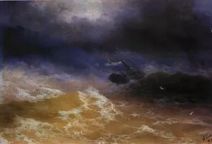 Storm on Sea by Ivan Konstantinovich Aivazovsky - Oil Painting Reproduction