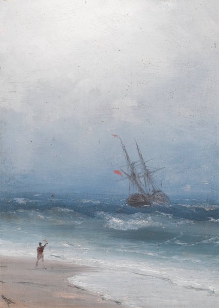 Stormy Coast by Ivan Konstantinovich Aivazovsky - Hand-Painted Oil Painting Reproduction