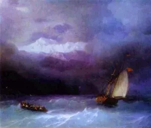 Stormy Sea by Ivan Konstantinovich Aivazovsky Oil Painting