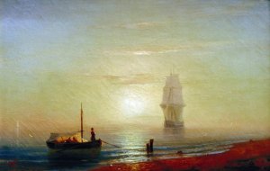 Sunset on a Sea by Ivan Konstantinovich Aivazovsky Oil Painting