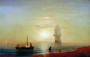 Sunset on a Sea by Ivan Konstantinovich Aivazovsky Oil Painting
