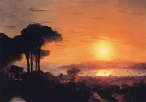 Sunset over the Golden Horn by Ivan Konstantinovich Aivazovsky Oil Painting
