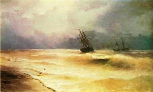 Surf Near Coast of Crimea by Ivan Konstantinovich Aivazovsky Oil Painting