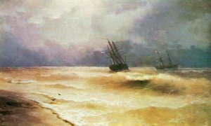 Surf near the Coast of Crimea by Ivan Konstantinovich Aivazovsky Oil Painting