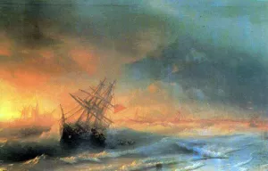 Tempest above Evpatoriya by Ivan Konstantinovich Aivazovsky Oil Painting