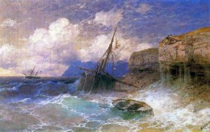 Tempest by the Coast of Odessa Oil painting by Ivan Konstantinovich Aivazovsky