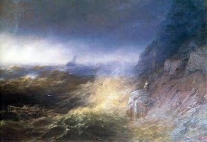 Tempest on the Black sea by Ivan Konstantinovich Aivazovsky Oil Painting