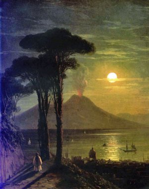 The Bay of Naples at Moonlit Night, Vesuvius