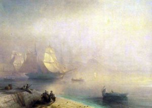 The Bay of Naples on a Misty Morning by Ivan Konstantinovich Aivazovsky Oil Painting