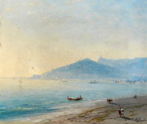The Bay of Yalta with the Magobi and Ai Petri mountains by Ivan Konstantinovich Aivazovsky Oil Painting
